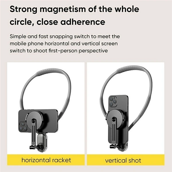 Magnetic Neck Phone Holder | Flexible Hands-Free Mobile Stand for Travel & Home Use