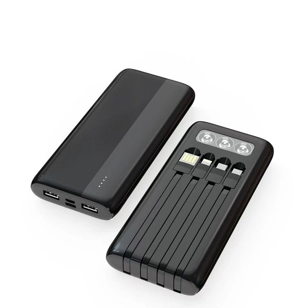 2025 New 20000mAh Power Bank with Built-in Cables | Fast Charging PD 22.5W Portable Charger