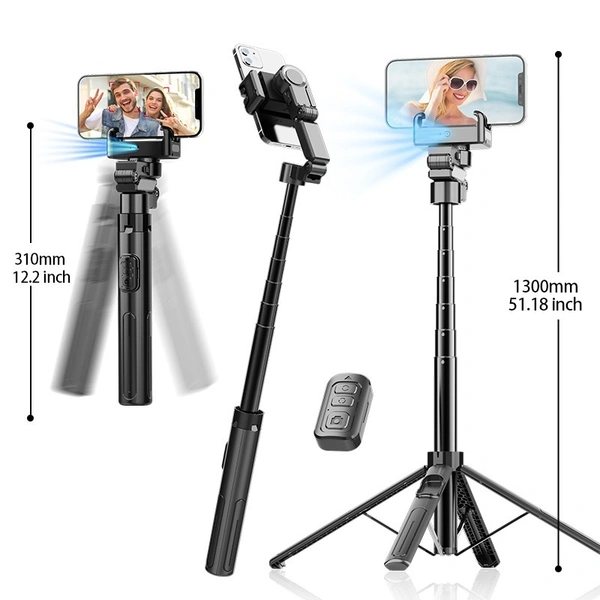 C16 AI Gesture Control Selfie Stick with 3-Axis Gimbal | Portable Stabilizer for Smooth Videos