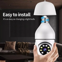 Wireless Smart Home Surveillance Camera, WiFi, 3MP, E27 Bulb, 4X Digital Zoom, AI Human Detection, Full Color, Night Vision, Surveillance Cameras