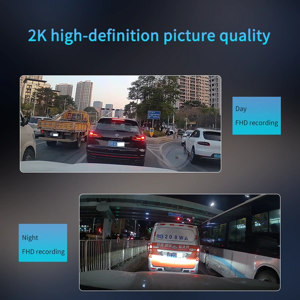 P85 Dual-Lens 2K 4G Dashcam – Front & Rear Recording, WiFi, GPS, Night Vision, Loop Recording
