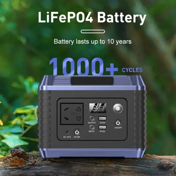 300 W Portable Solar Power Station – Outdoor Solar Generator with Pure Sine Wave, Multiple Outputs, Wi-Fi Control