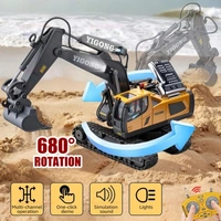 Remote Control JCB Excavator Toy – 680° Rotation | Digging, Lights, Sound & Spray | Forward, Backward, Left & Right Control