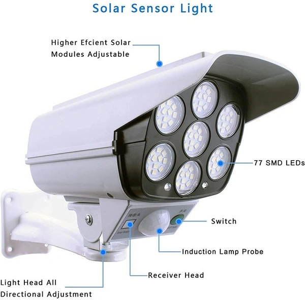 77 SMD Solar Power Sensor Lamp | Simulation Monitoring Wall Lamp with Motion Sensor 2178T