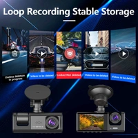 S-2 | 3-Channel 1080P Dash Cam – Front, Inside & Rear | Night Vision, Loop Recording, G-Sensor, Parking Mode | Car DVR Camera