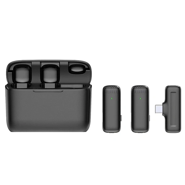J13 Wireless Lavalier Microphone with Charging Case – Noise Cancelling | Clip-On Mic | Plug & Play | 20m Range | For Mobile & Camera