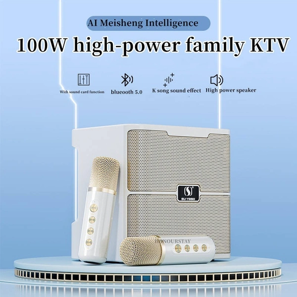 Wireless Karaoke Microphone Speaker – UHF Low Latency | Bluetooth | LED Lights | Home & Outdoor Use