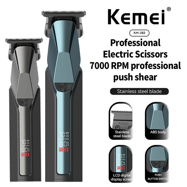 Kemei KM-282 Professional Cordless Hair Clipper | Rechargeable Beard & Hair Trimmer for Men