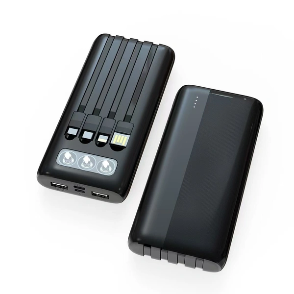 2025 New 20000mAh Power Bank with Built-in Cables | Fast Charging PD 22.5W Portable Charger