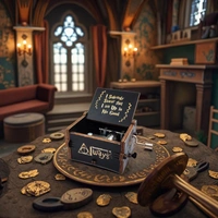 Harry Potter Wooden Hand Crank Music Box – Laser Engraved Mini Gift Box for Potterheads