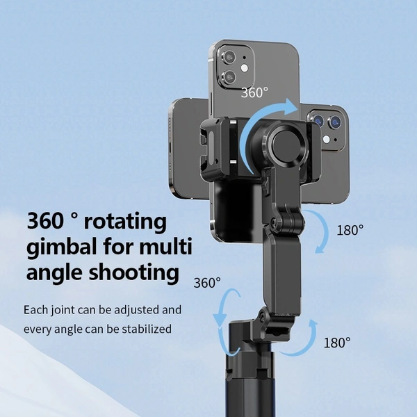 C16 AI Gesture Control Selfie Stick with 3-Axis Gimbal | Portable Stabilizer for Smooth Videos