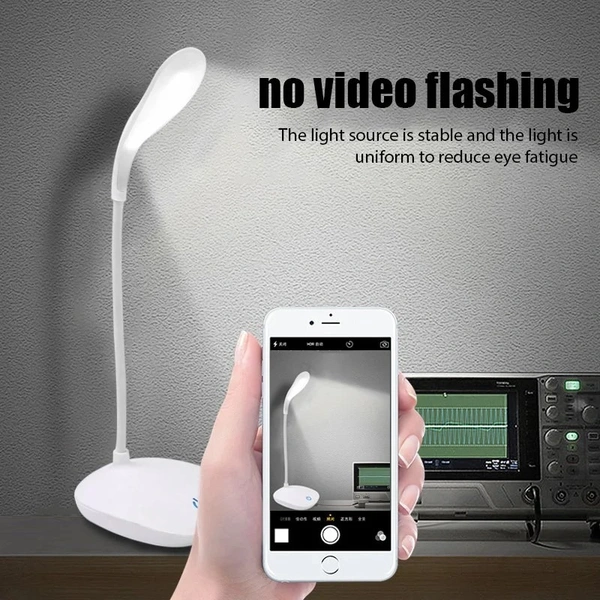 Portable LED Table Lamp with Touch Dimming – 3 Brightness Levels | Rechargeable | 360° Gooseneck Desk Light