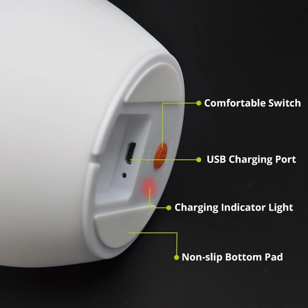 Adorable Silicone Night Light for Kids – Soft Touch Sensor LED Lamp with USB Rechargeable Battery