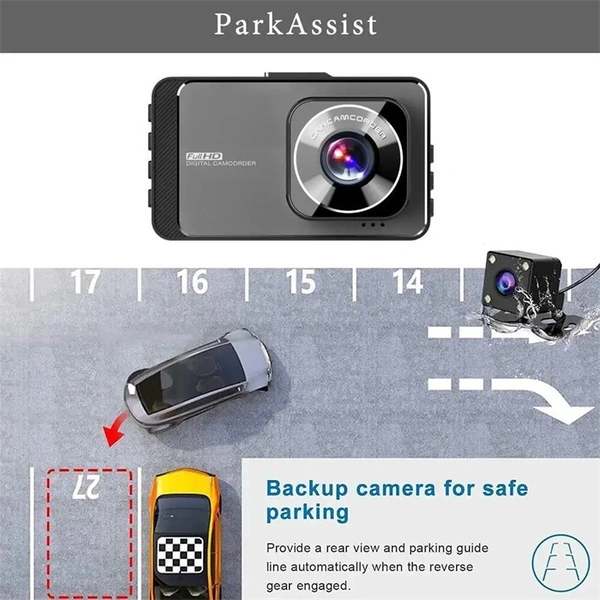 M78 | 4K Dual-Channel Dash Cam | Front & Rear Camera, Night Vision, WiFi, G-Sensor & Loop Recording