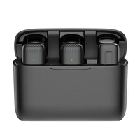 J13 Wireless Lavalier Microphone with Charging Case – Noise Cancelling | Clip-On Mic | Plug & Play | 20m Range | For Mobile & Camera