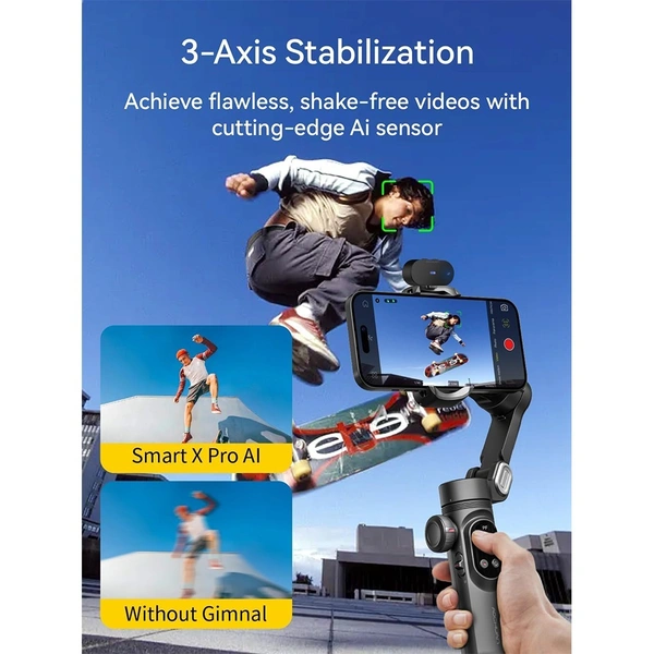 AOCHUAN 3-Axis Gimbal Stabilizer for Smartphone | Face Tracking, Auto Balance, Portable Tripod – Best for Vlogging & YouTube