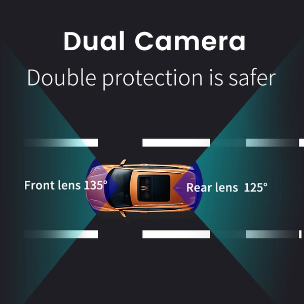 P85 Dual-Lens 2K 4G Dashcam – Front & Rear Recording, WiFi, GPS, Night Vision, Loop Recording