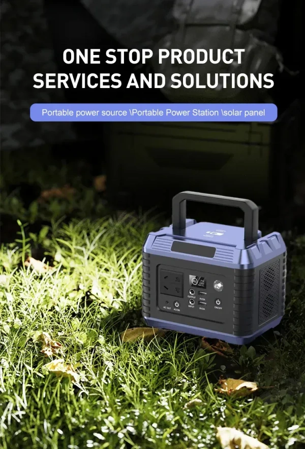 300 W Portable Solar Power Station – Outdoor Solar Generator with Pure Sine Wave, Multiple Outputs, Wi-Fi Control