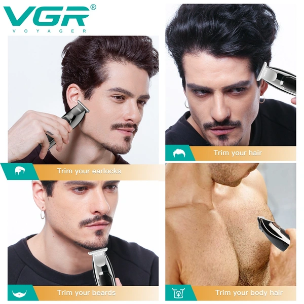 VGR V-030 Electric Hair Clipper – Precision T-Blade, Rechargeable Cordless Trimmer with LED Indicators