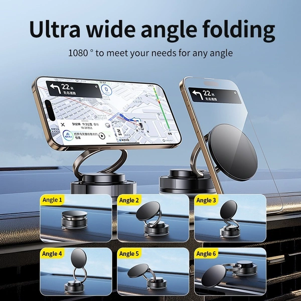 Universal Stable Vacuum Suction Magnetic Phone Holder | Home & Office Foldable Bracket