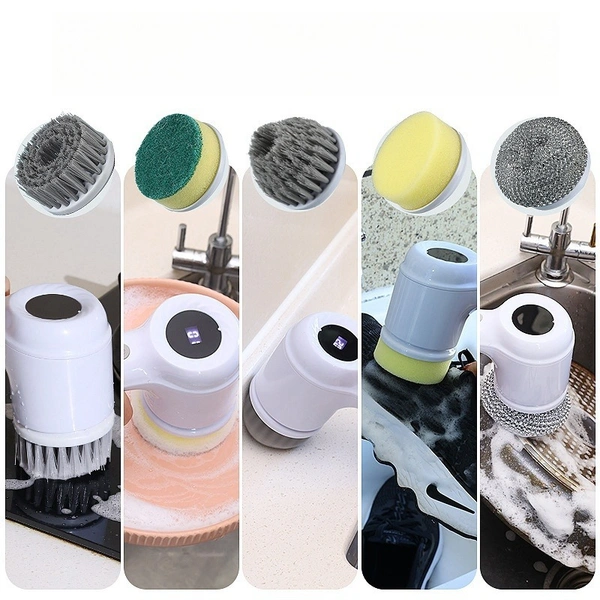 Multi-Functional Electric Dish & Bathroom Cleaning Brush – Rotating Scrubber for Kitchen & Home Cleaning