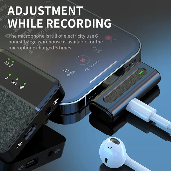 SX8 Wireless Mini Microphone – Noise Cancelling | Clip-On Lavalier Mic | Plug & Play | Rechargeable | For Mobile & Camera