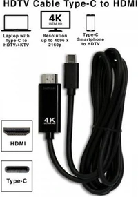 Voltoura VOL-UC503 USB-C to HDMI Cable | 4K Ultra HD | Compatible with Windows, Mac, Linux, iPadOS, Android