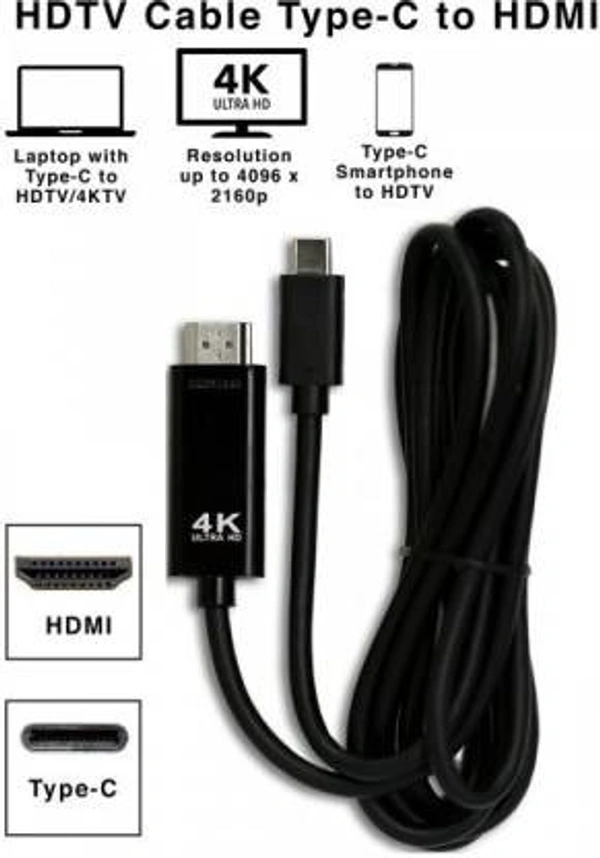 Voltoura VOL-UC503 USB-C to HDMI Cable | 4K Ultra HD | Compatible with Windows, Mac, Linux, iPadOS, Android