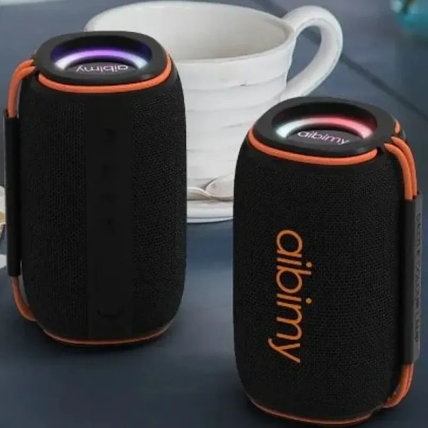 Aibimy MY-266BTS Waterproof Bluetooth Speaker with RGB Lights, IPX6, TWS, and Long Battery Life