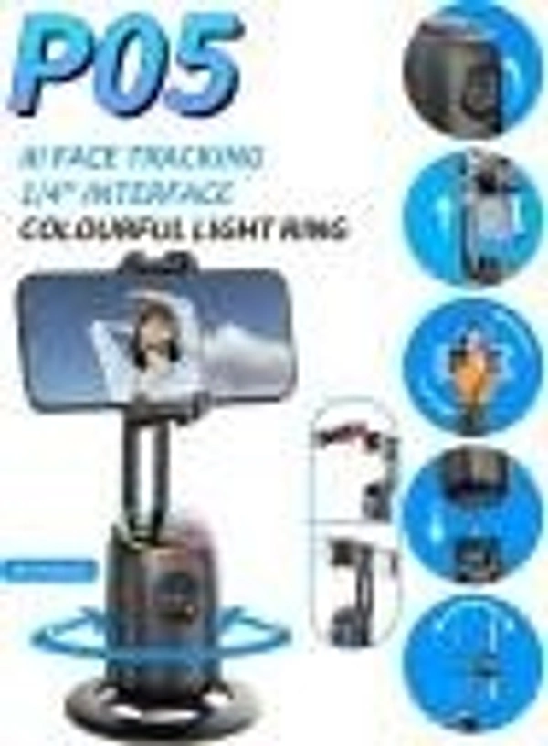 RETRACK P05 AI Auto Face Tracking Smart 360 Rotation Selfie Gimbal Stabilizer Cold Shoe Tripod