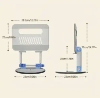 Aluminum Adjustable Ergonomic Laptop Stand with Push-Button – Foldable & Heat Dissipation