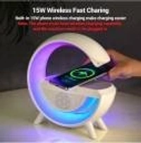 Top Selling G Shaped Wireless Charger LED Lamp With Speaker Multi-function 15W Wireless Charger App Control Desk