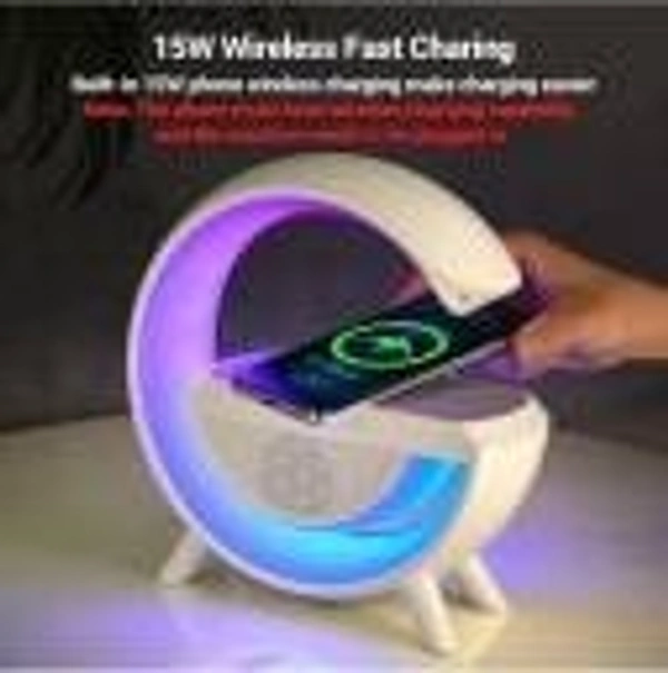 Top Selling G Shaped Wireless Charger LED Lamp With Speaker Multi-function 15W Wireless Charger App Control Desk