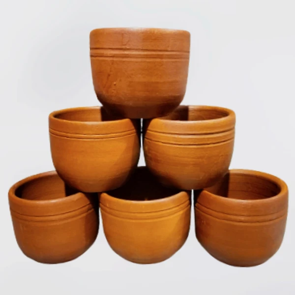 Small Clay Cups 6 Pcs 