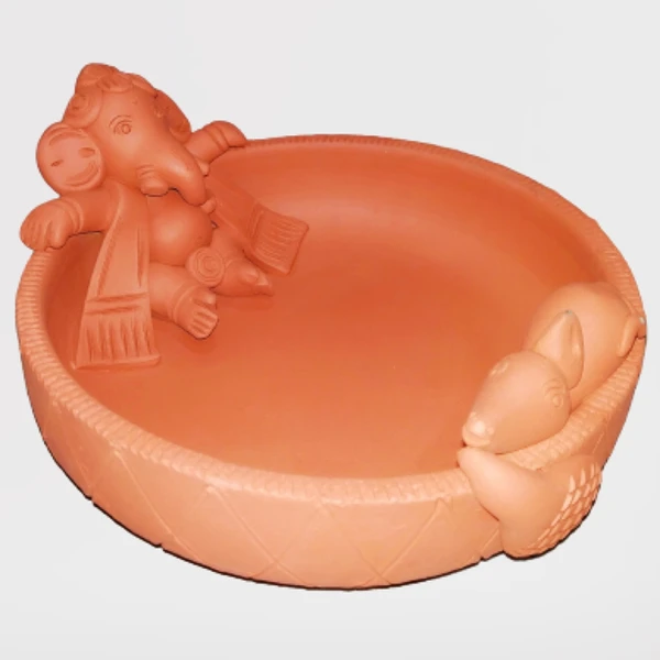 Terracotta Ganesha Urli - MEDIUM