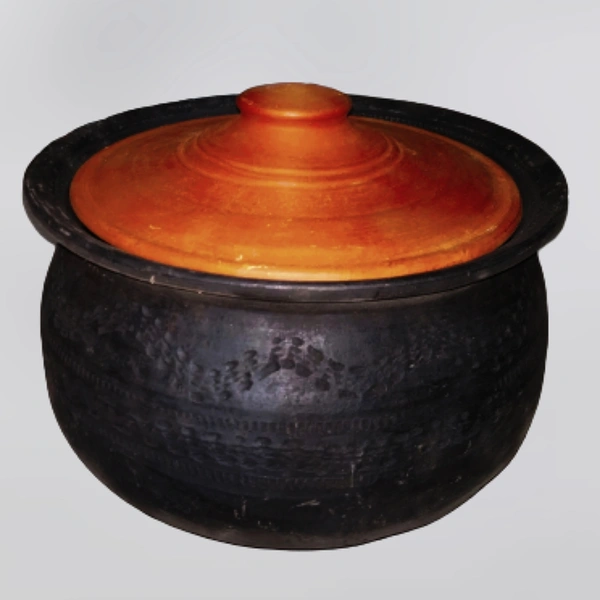 Black Clay Cooking Pot 1 Litre