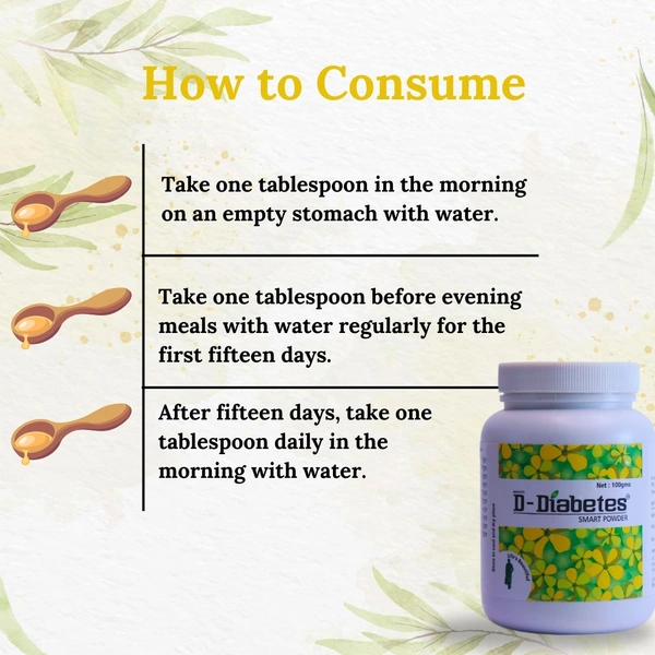 D Diabetes Smart Powder| Blood Sugar and Diabetes Control with Jamun, Karela, Neem, Gudmar - 2 Bottles X 100 Gram