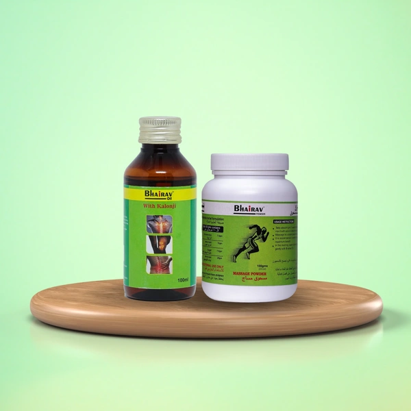 Bhairav Joint Pain Relief Combo – Herbal Oil & Lep for Muscle & Joint Support (2 x 100ml Oil + 2 x 10 Sachets Pack) - 2 x 100ml Oil + 2 x 10 Sachets Pack