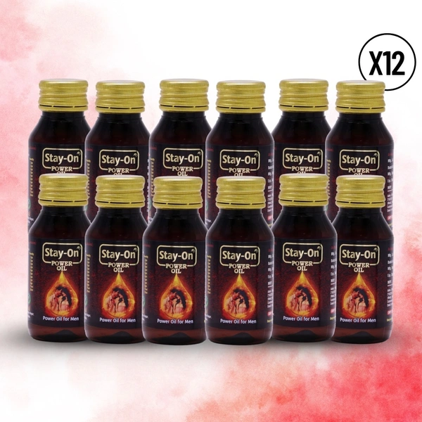 Stay-On Power Oil – 90 Days Performance Pack for Men (12 x 30ml Bottles) - 90 Days Pack (12 x 30ml Oil)