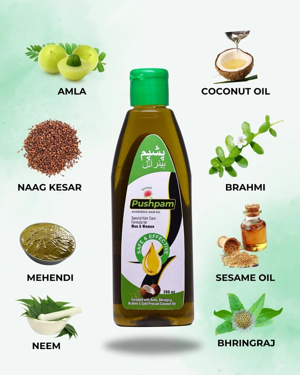 Pushpam Hair Oil – Herbal Hair Growth & Scalp Nourishment Oil for Strong, Shiny Hair (200ml) - 