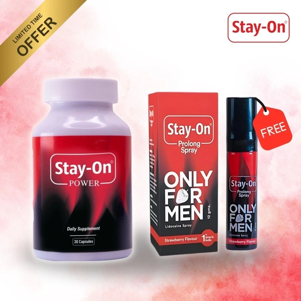 Stay-On Power Capsules (60 caps) + 1 Free prolong spray