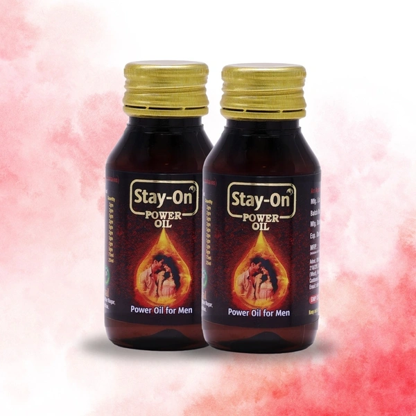 Stay-On Power Oil for Men (2x30ml, 15 Days Pack) - 15 Days Pack (2x30ml Oil Bottles)