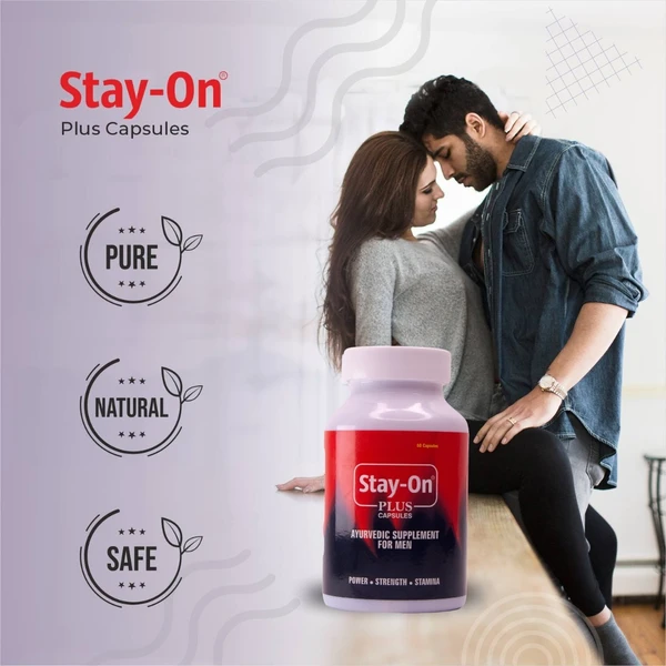 Stay-On Plus Capsules Ayurvedic Supplement for Vitality, Stamina and Energy - 60 Capsules