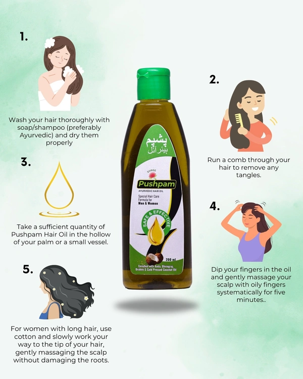 Pushpam Hair Oil – Herbal Hair Growth & Scalp Nourishment Oil for Strong, Shiny Hair (200ml) - 