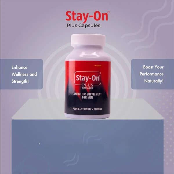 Stay-On Plus Capsules Ayurvedic Supplement for Vitality, Stamina and Energy - 60 Capsules