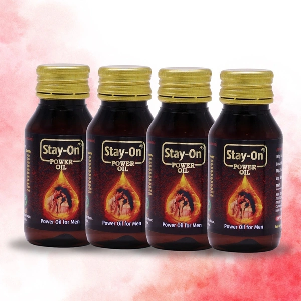 Stay-On Power Oil – 30 Days Performance Pack for Men (4 x 30ml Bottles) - 30 Days Pack (4 x 30ml Oil)