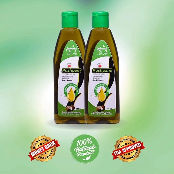 Pushpam Hair Oil – 45 Days Pack for Hair Fall Control & Healthy Scalp (2 x 200ml) - 45 Days Pack ( 2 X 200 ml)