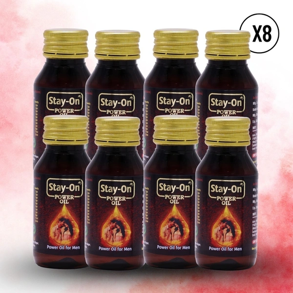 Stay-On Power Oil – 60 Days Performance Pack for Men (8 x 30ml Bottles) - 60 Days Pack (8 x 30ml Oil)