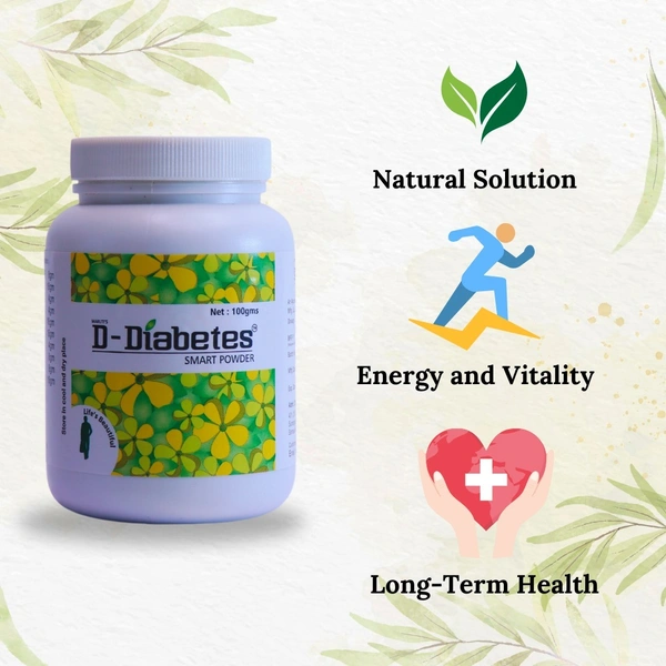 D Diabetes Smart Powder| Blood Sugar and Diabetes Control with Jamun, Karela, Neem, Gudmar - 2 Bottles X 100 Gram