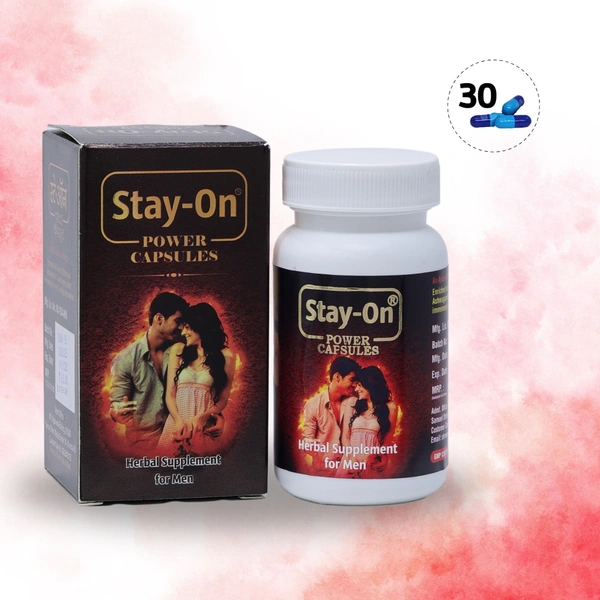 Stay-On Power Capsules – Stamina & Vitality Supplement for Men (30 Capsules) - 1 Bottles X 30 Capsules